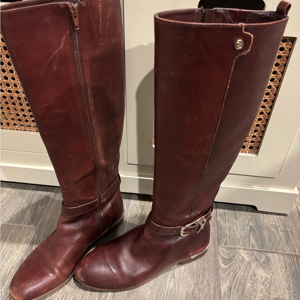 Alex Marie Tall Burgundy Leather Riding Boots
